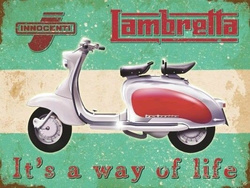 Metalowy Plakat Reklamowy Blacha Tin Sign X Cm Skuter Lambretta