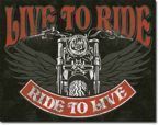 Metalowy plakat reklamowy blacha tin sign USA Live to Ride