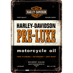 Metalowy mini szyld 10x14 cm Pre -Luxe. Rekomendowany do Harley Davidson 