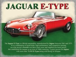Metalowy plakat reklamowy blacha tin sign Jaguar E-Type . Prezent