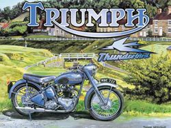 Metalowy plakat reklamowy blacha tin sign Motocykl Triumph Thunderbird  . Prezent
