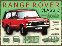 Metalowy plakat reklamowy blacha tin sign Range Rover Classic . Prezent