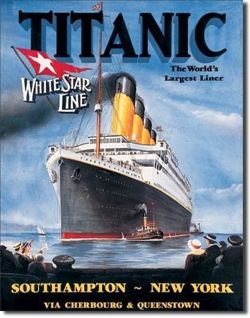 Metalowy plakat reklamowy blacha tin sign USA Titanic - White Star Prezent #680