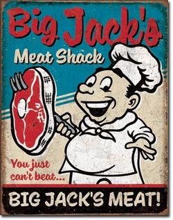 Mięso od Wielkiego Jack'a Metalowy plakat reklamowy blacha tin sign USA