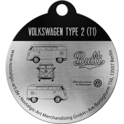 Metalowy okrągły brelok na klucze VW T1 - Get Lost