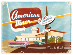 Metalowy plakat blacha szyld tin signs American Diner Prezent