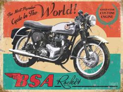 Metalowy plakat blacha tin sign 40x30 cm BSA Rocket. Najpopularniejszy motocykl na świecie