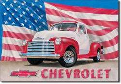 Metalowy plakat reklamowy blacha tin sign USA Chevrolet Pick Up 1951 Prezent #704