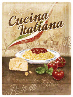 Metalowy plakat szyld blacha tin signs reklama z USA Kuchnia włoska Prezent