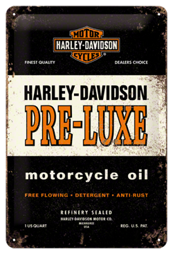 Metalowy szyld blacha tin signs reklama Harley Davidson Olej Pre-Luxe Prezent