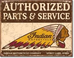 Metalowy szyld plakat reklamowy blacha tin sign USA Autoryzowany Serwis i Części Indian 