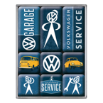 Zestaw 9 metalowych magnesów na lodówkę VW Service