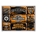 Zestaw 9 metalowych magnesów na lodówkę Harley Davidson Wild At Heart