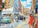 Metalowy plakat reklamowy blacha tin sign 40x30 cm Londyńska Carnaby Street lata 60-te