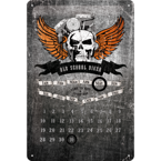 Metalowy wieczny kalendarz motocyklisty blacha tin signs Old School Biker