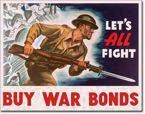 Metalowy szyld plakat reklamowy blacha tin sign USA War Bonds - Let's All Fight