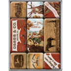 Zestaw 9 metalowych magnesów na lodówkę John Deere Retro