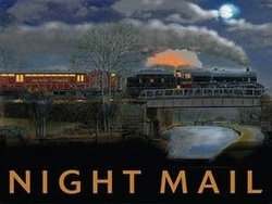 Metalowy plakat reklamowy 30x40 cm tin sign blacha Parowozy pocztowej linii kolejowej Night Mail