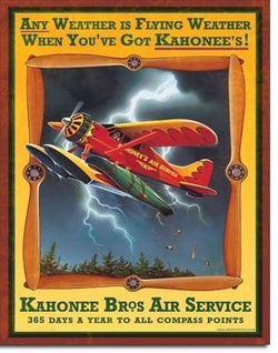 Metalowy plakat USA Firma lotnicza Braci Kahonee
