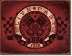 Metalowy szyld plakat reklamowy blacha tin sign USA Live Fast - Ride Free