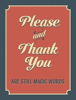 Metalowy retro plakat blacha tin sign 30x40 cm Proszę i dziękuję to nadal magiczne słowa