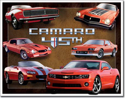 Metalowy plakat reklamowy blacha tin sign USA 45 lat Chevroleta Camaro Prezent #1782