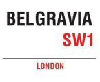 Metalowy plakat szyld uliczny 15X20 cm blacha tin sign LONDON BELGRAVIA