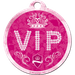 Metalowy okrągły brelok na klucze VIP Pink