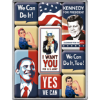 Zestaw 9 metalowych magnesów na lodówkę Barwy Kampanii Prezydenckiej