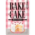 Metalowy plakat reklamowy PIECZ CIASTA 20x30 cm