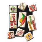 Zestaw 9 metalowych magnesów na lodówkę Papryczki Chili