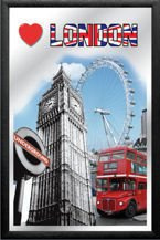 Plakat na lustrze 20x30 cm Symbole Londynu