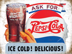 Zapytaj o zimną Pepsi Metalowy jumbo plakat 70x50 cm blacha tin sign