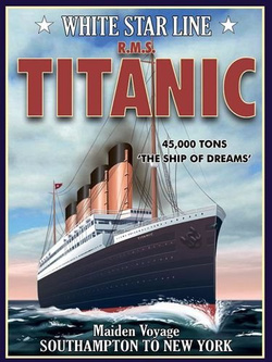 Metalowy plakat reklamowy blacha tin sign R.M.S. Titanic. Statek Marzeń . Prezent