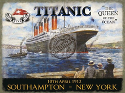 Metalowy plakat reklamowy blacha tin sign Titanic królowa oceanu . Prezent