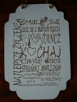 Drewniana zawieszka 34x20 cm Najlepsze życzenia
