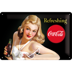 Metalowy plakat szyld pin up 30x20 cm Coca-Cola Orzeźwia . Prezent