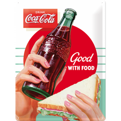 Metalowy plakat szyld blacha tin signs 30x40 cm Coca-Cola Dobra do posiłku