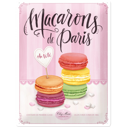 Ciasteczka Macaroons Metalowy plakat szyld blacha tin signs 30x40 cm