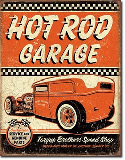 Metalowy plakat reklamowy blacha tin sign USA  Hot Rod Garage