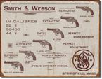Metalowy plakat reklamowy blacha tin sign USA Kolekcja rewolwerów Smith & Wesson Prezent #1466