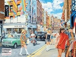 Metalowy plakat reklamowy blacha tin sign 40x30 cm Londyńska Carnaby Street lata 60-te