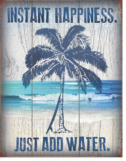 Metalowy szyld plakat reklamowy blacha tin sign USA Instant Happiness