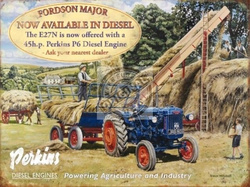 Metalowy plakat reklamowy blacha tin sign Traktory Perkins Diesel