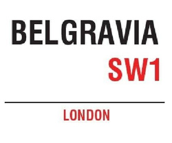 Metalowy plakat szyld uliczny 15X20 cm blacha tin sign LONDON BELGRAVIA