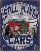 Metalowy szyld plakat reklamowy blacha tin sign USA Still Plays With Cars