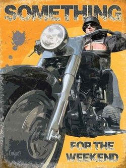 Metalowy plakat reklamowy blacha tin sign 30x40 cm Motocykl - coś ciekawego na weekend