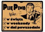 Metalowy szyld 20/15 cm. Piję piwo tylko ....