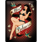 Metalowy plakat szyld blacha tin signs 30x40 cm Miss Behavin Pin up Girl