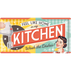 Metalowy plakat szyld pin up 50x25 cm W mojej kuchni poczuj się  jak w domu. Umyj naczynia